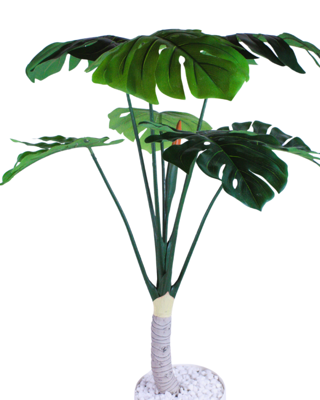 花緑の楽園 人工観葉植物　光触媒品　モンステラ太軸受け皿付き光触媒品 　日本製 職人手作り_2