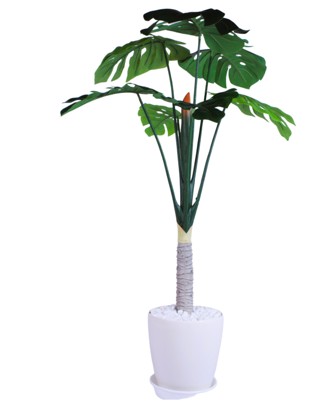 花緑の楽園 人工観葉植物　光触媒品　モンステラ太軸受け皿付き光触媒品 　日本製 職人手作り_6