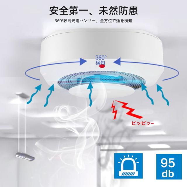 【10点セット】住宅用火災警報器 WIFI知能接続 スマホ遠隔警報 遠隔 防犯アラーム/ 操作 ブザー スマホ アプリ 電池 薄型 煙式 火災警報器 火事 火災