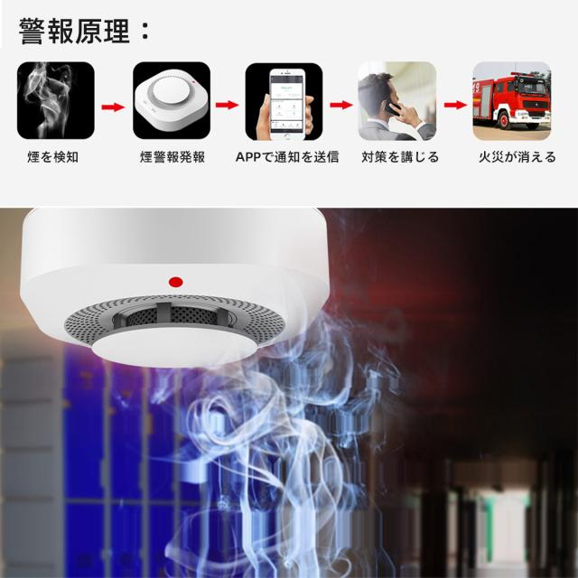 【10点セット】住宅用火災警報器 WIFI知能接続 スマホ遠隔警報 遠隔 防犯アラーム/ 操作 ブザー スマホ アプリ 電池 薄型 煙式 火災警報器 火事 火災
