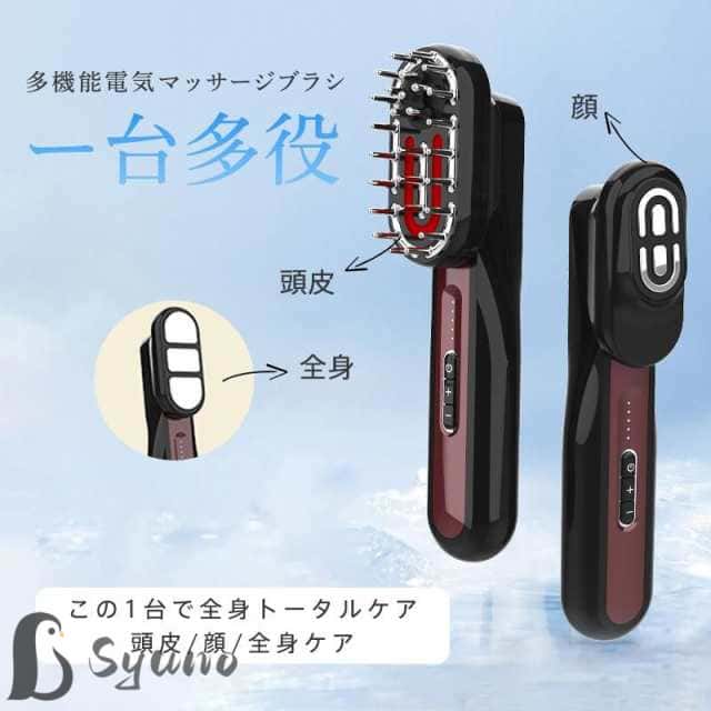 電気ブラシ 美顔器 EMS 美容家電 電気針ヘッドスパ 電気バリブラシ