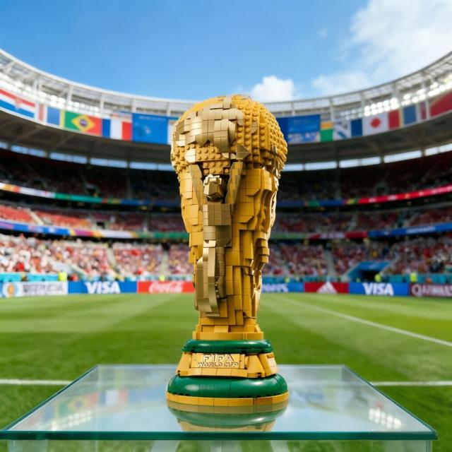 互換ブロック FIFA ワールドカップ公式トロフィー レゴ互換 おもちゃ 知育玩具 誕生日プレゼント サッカーフットボール スポーツ雑貨 子供 男女兼用 インテリア置物 オシャレ組立ブロック_1