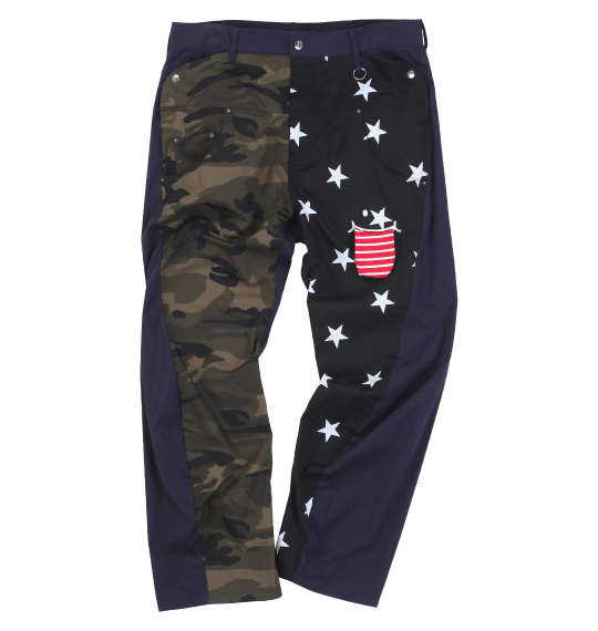 大きいサイズ メンズ UP!SMILE クレイジー 切替 パンツ ネイビー 1274-0310-1 100 110 120 130の通販はワーク・カーゴパンツ