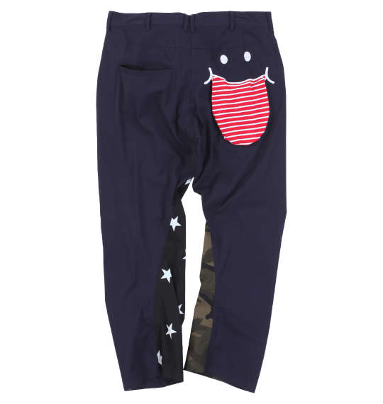 大きいサイズ メンズ UP!SMILE クレイジー 切替 パンツ ネイビー 1274-0310-1 100 110 120 130の通販は