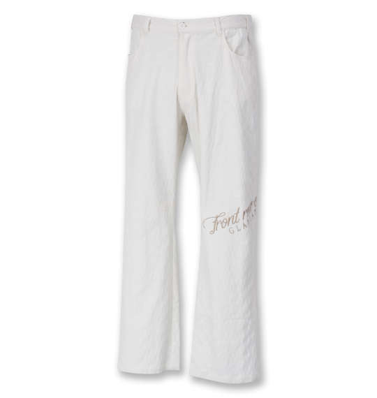 大きいサイズ メンズ GLADIATE ALL刺繍ブロックジャガード ストレッチ パンツ ホワイト 1254-1215-1 100 110 120 130 140