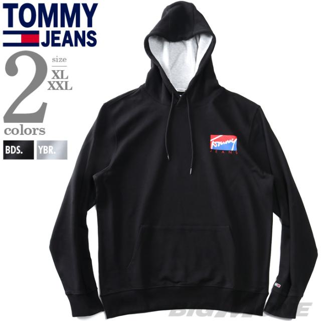 大きいサイズ メンズ  JEANS トミージーンズ プリント プルオーバー パーカー ESSENTIAL BACK PRINT HOODIE USA直輸入 dm0dm11799