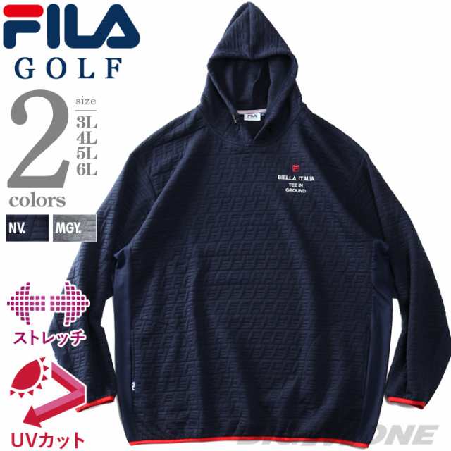 大きいサイズ メンズ FILA GOLF フィラゴルフ ジャガード ストレッチ