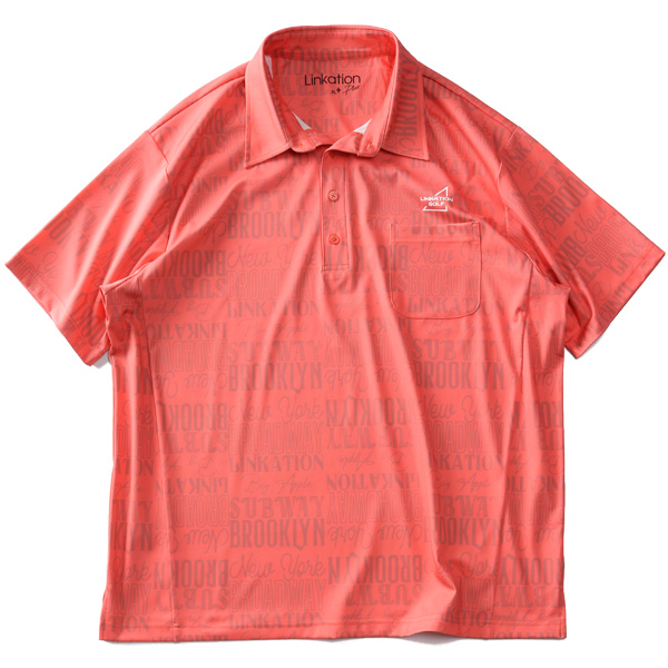大きいサイズ メンズ LINKATION Plus リンケーションプラス 総柄 半袖 ゴルフ ポロシャツ 吸汗速乾 ゴルフウェア アスレジャー スポーツウェア la-pr230225の通販は
