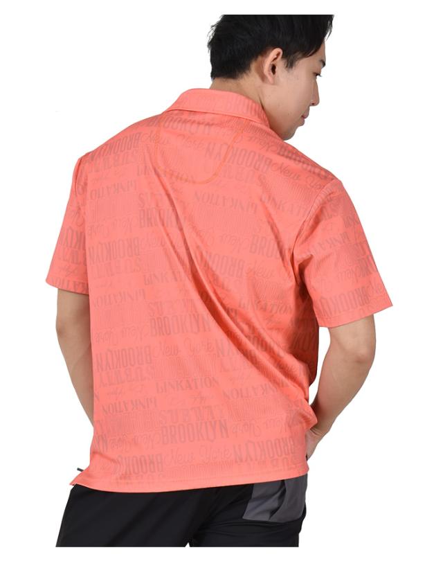 大きいサイズ メンズ LINKATION Plus リンケーションプラス 総柄 半袖 ゴルフ ポロシャツ 吸汗速乾 ゴルフウェア アスレジャー スポーツウェア la-pr230225の通販は