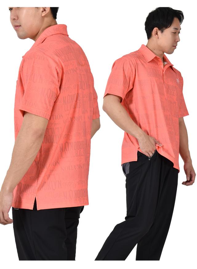 大きいサイズ メンズ LINKATION Plus リンケーションプラス 総柄 半袖 ゴルフ ポロシャツ 吸汗速乾 ゴルフウェア アスレジャー スポーツウェア la-pr230225の通販は