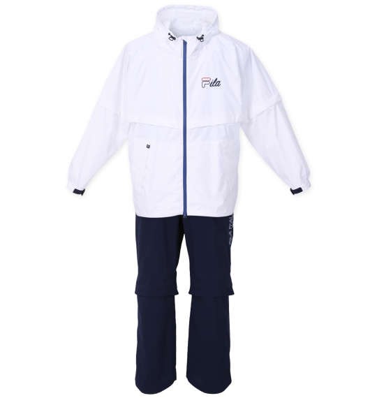 大きいサイズ メンズ FILA GOLF レインウェア セット ホワイト × ネイビー 1276-3330-1 3L 4L 5L 6L