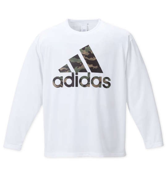 大きいサイズ メンズ adidas BOSカモ 長袖 Tシャツ ホワイト 1278-3300-1 3XO 4XO 5XO 6XO 7XO 8XOの通販は