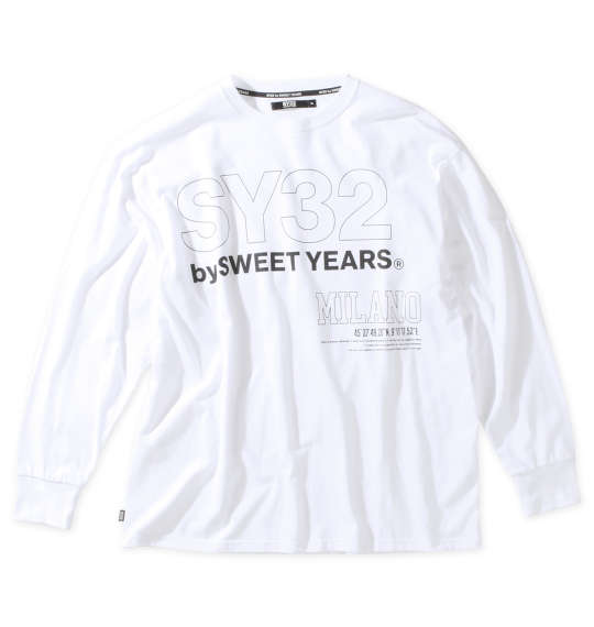 大きいサイズ メンズ SY32 by SWEET YEARS スティックアウトロゴ 長袖 Tシャツ ホワイト 1278-3380-1 3L 4L 5L 6Lの通販は 9,108円