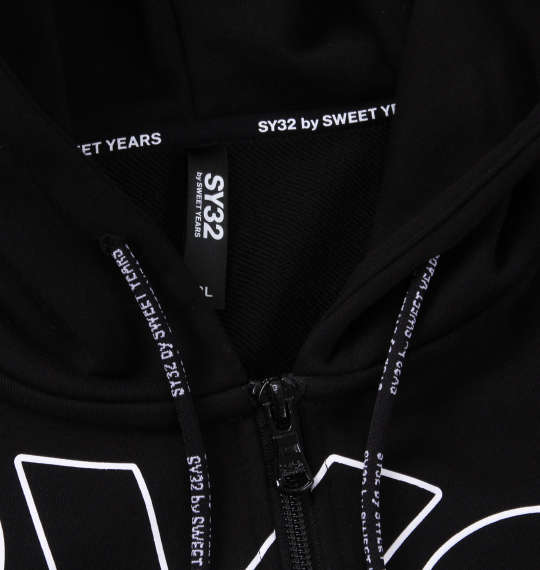 大きいサイズ メンズ SY32 by SWEET YEARS スラッシュビッグロゴ フルジップ パーカー ブラック 1278-3383-2 3L 4L 5L 6Lの通販は