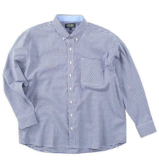 大きいサイズ メンズ Mc.S.P オックス ギンガムチェック B.D 長袖 シャツ ネイビー 1257-3321-2 3L 4L 5L 6L 7L 8L