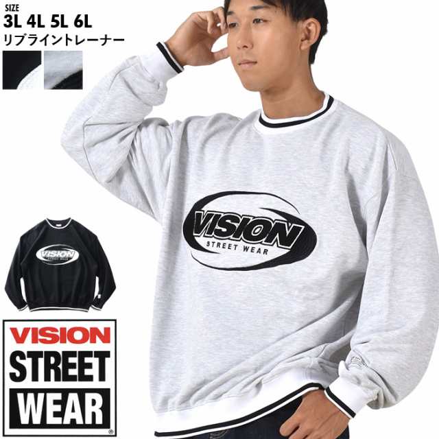 大きいサイズ メンズ VISION STREET WEAR リブライン トレーナー 秋冬