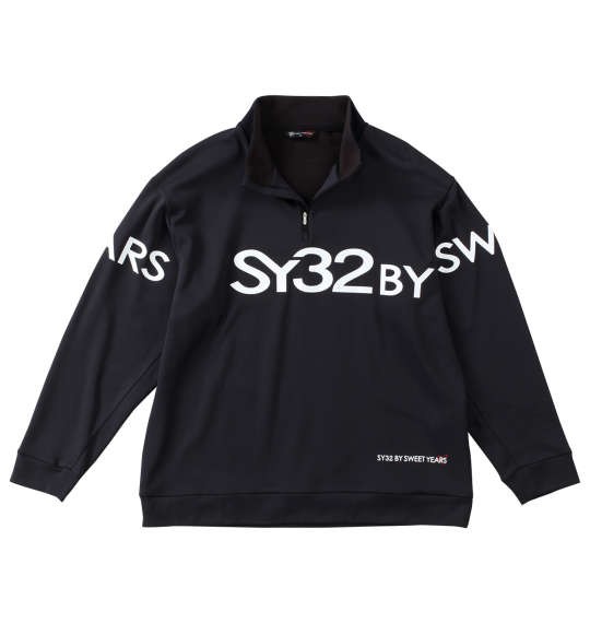 大きいサイズ メンズ SY32 by SWEET YEARS ジップアップ ライト ストレッチ シャツ ブラック 1278-3385-2 3L 4L 5L 6L