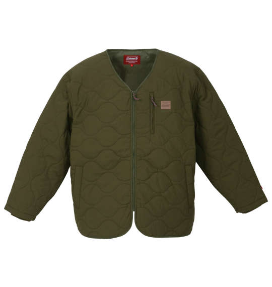 大きいサイズ メンズ Coleman フルダルナイロンリップ キルト ジャケット カーキ 1273-3390-3 3L 4L 5L 6L 8L