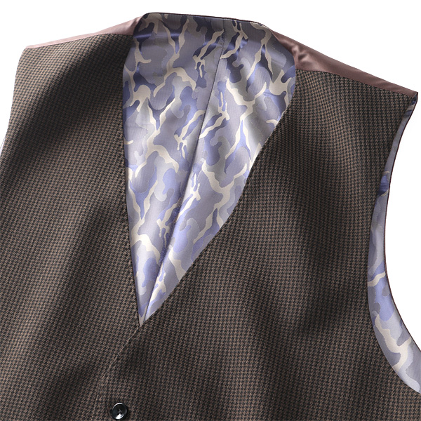 大きいサイズ メンズ DREAM MASTER 千鳥柄 ストレッチ ベスト dm2423vs