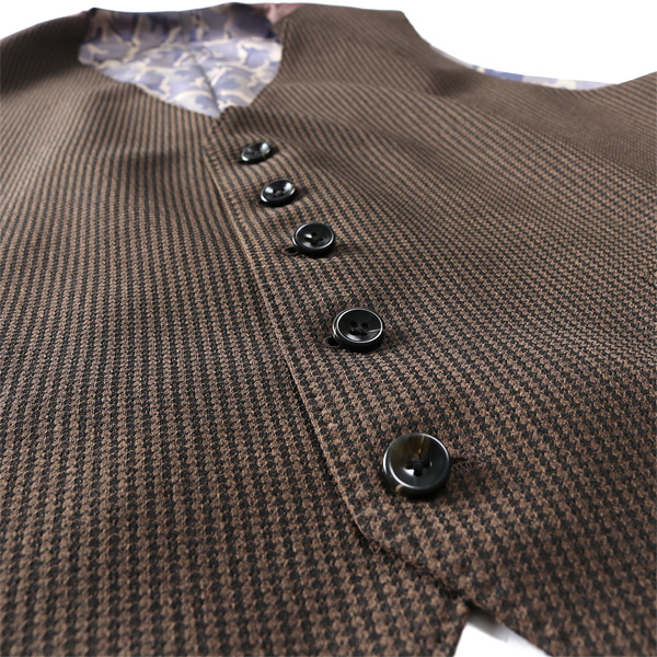 大きいサイズ メンズ DREAM MASTER 千鳥柄 ストレッチ ベスト dm2423vs