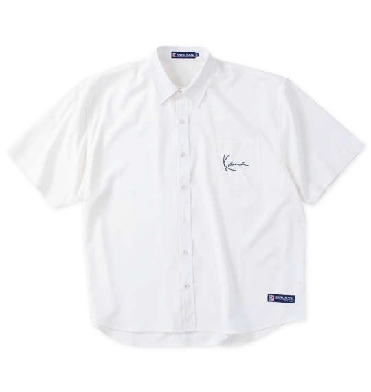 大きいサイズ メンズ KARL KANI ツイル 半袖 シャツ ホワイト 1277-4230-1 3L 4L 5L 6L 8L