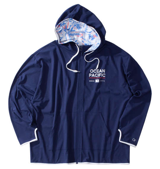 大きいサイズ メンズ OCEAN PACIFIC PEARTEX UV 長袖 フルジップ パーカー ネイビー 1278-4280-3 3L 4L 5L 6Lの通販は
