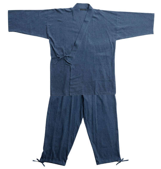 大きいサイズ メンズ Mc.S.P 綿麻 しじら 作務衣 ネイビー 1259-4220-1 3L 4L 5L 6L 7L