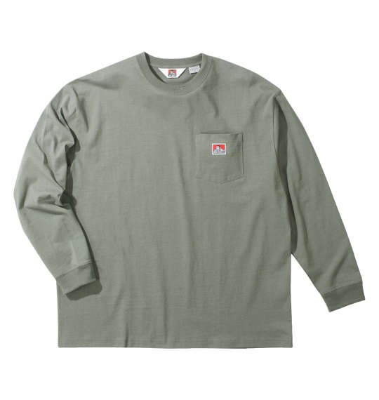 大きいサイズ メンズ BEN DAVIS ピスポケット付 長袖 Tシャツ カーキ 1278-4680-4 3L 4L 5L 6Lの通販は