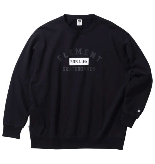大きいサイズ メンズ ELEMENT FOR LIFE クルー スウェット ブラック 1278-4616-2 3L 4L 5L 6L