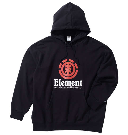 大きいサイズ メンズ ELEMENT VERTICAL プル パーカー ブラック 1278-4617-2 3L 4L 5L 6L