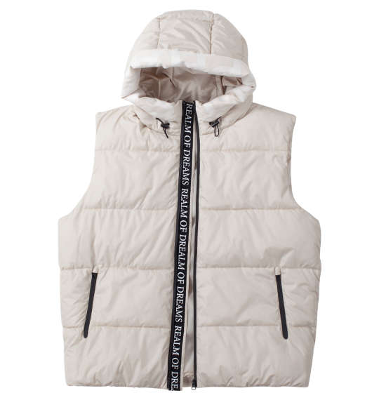 大きいサイズ メンズ in the attic フード端 スエード ライン切替 フェイクダウン ベスト シャンパンゴールド 1253-4340-3 3L 4L 5L 6L