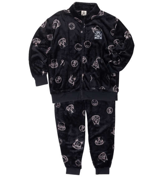 大きいサイズ メンズ 黒柴印和んこ堂 ボア フリース セット ブラック 1258-4352-2 3L 4L 5L 6L 8L