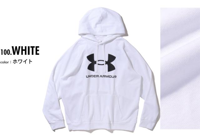 大きいサイズ メンズ UNDER ARMOUR アンダーアーマー ロゴプリント スウェット プルオーバー パーカー USA直輸入 1379758-100_1