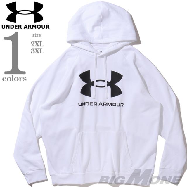 大きいサイズ メンズ UNDER ARMOUR アンダーアーマー ロゴプリント スウェット プルオーバー パーカー USA直輸入 1379758-100