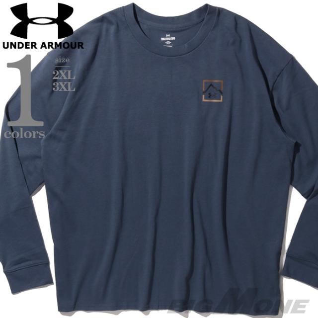 大きいサイズ メンズ UNDER ARMOUR アンダーアーマー ロゴプリント 長袖 Tシャツ USA直輸入 1386842-044