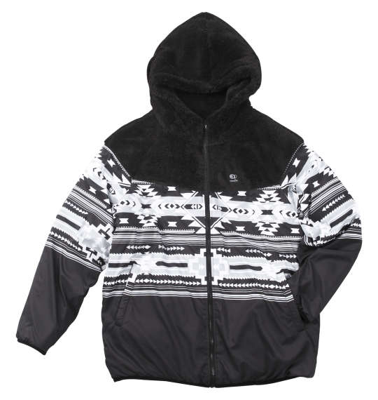 大きいサイズ メンズ OCEAN PACIFIC リバーシブル ボア フリース ジャケット ブラック 1273-4340-2 3L 4L 5L 6L 8L