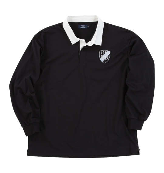 大きいサイズ メンズ POLO BCS 刺繍 長袖 ラガーシャツ ブラック 1278-4600-2 3L 4L 5L 6L 8Lの通販は 6,930円