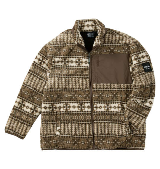 大きいサイズ メンズ OUTDOOR PRODUCTS ボア フリース 裏メッシュ ジャケット ベージュ系 1253-4304-1 3L 4L 5L 6L 7L 8L