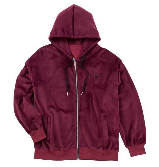 大きいサイズ メンズ Re:luxi ベロア フルジップ パーカー ワイン 1278-4387-1 3L 4L 5L 6L