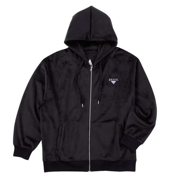 大きいサイズ メンズ Re:luxi ベロア フルジップ パーカー ブラック 1278-4387-2 3L 4L 5L 6L