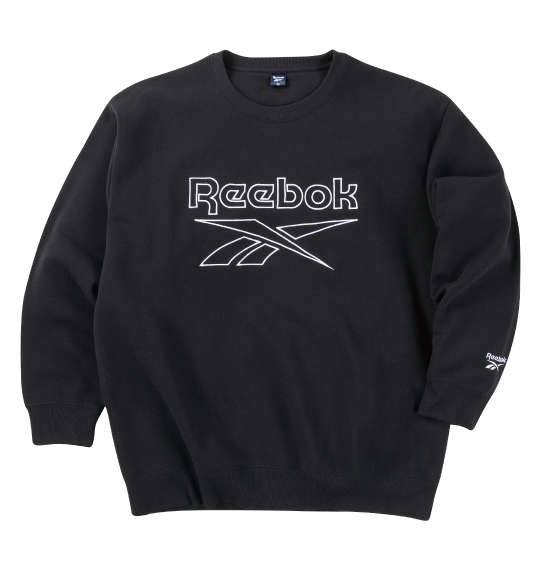 大きいサイズ メンズ Reebok エステル 裏起毛 クルー トレーナー ブラック 1278-4625-2 3L 4L 5L 6L 8Lの通販は 7,590円
