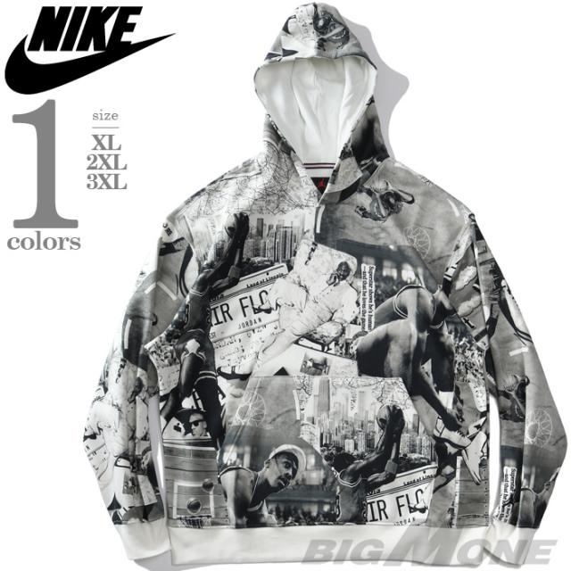 大きいサイズ メンズ NIKE ナイキ プリント プルオーバー パーカー Nike Jordan Brooklyn USA直輸入 fv7297