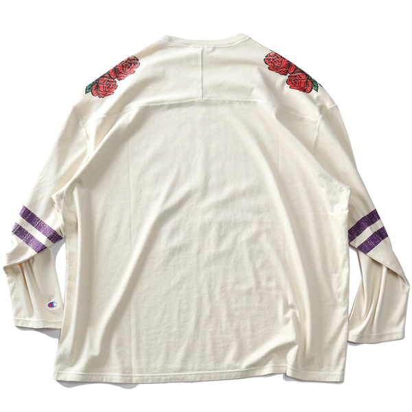 大きいサイズ メンズ Champion チャンピオン プリント ロング Tシャツ