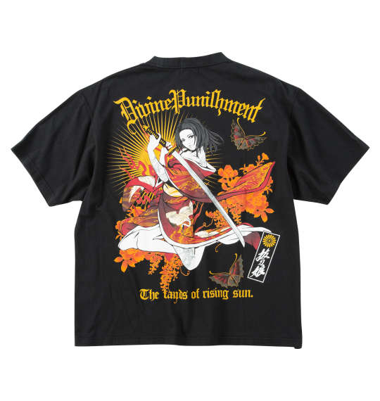 大きいサイズ メンズ 絡繰魂抜刀娘 凛一刀流 半袖 Tシャツ ブラック 1258-5255-1 3L 4L 5L 6L 8L