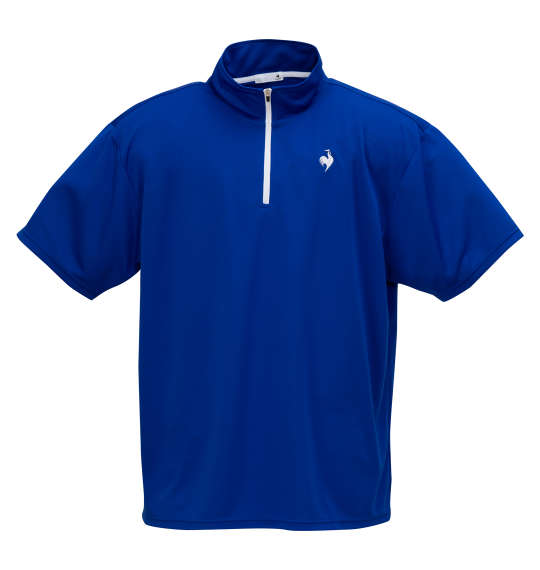 大きいサイズ メンズ LE COQ SPORTIF エコペット ハーフジップ 半袖 シャツ ブルー 1278-5261-5 3L 4L 5L 6L