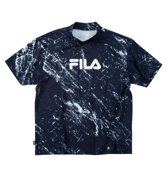 大きいサイズ メンズ FILA GOLF モックネック柄 半袖 シャツ ダークネイビー 1278-5220-2 3L 4L 5L 6L