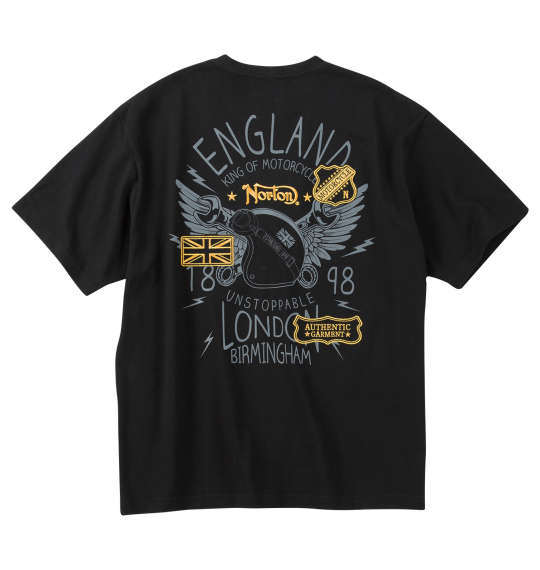 大きいサイズ メンズ Norton 天竺 半袖 Tシャツ ブラック 1278-5503-2 3L 4L 5L 6L 8L