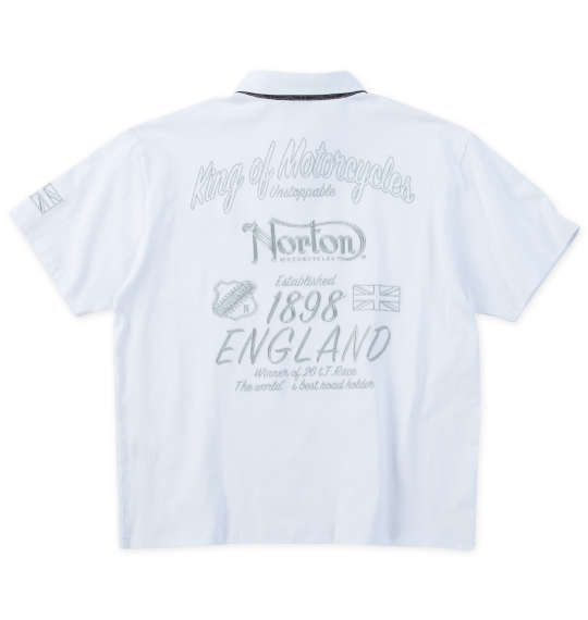 大きいサイズ メンズ Norton 半袖 ポロシャツ ホワイト 1278-5504-1 3L 4L 5L 6L 8L