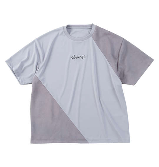 大きいサイズ メンズ in the attic スエード切替 半袖 Tシャツ グレー 1258-5221-1 3L 4L 5L 6L