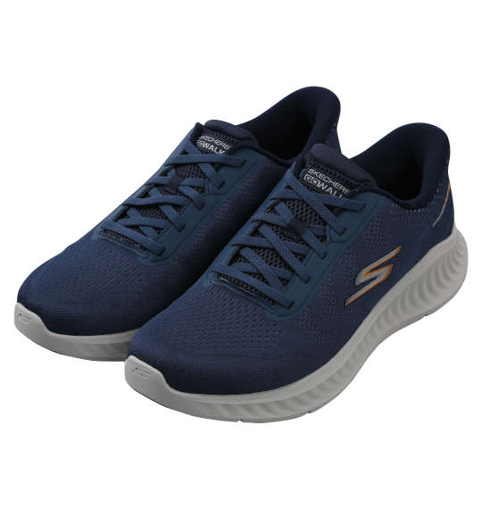 大きいサイズ メンズ SKECHERS スニーカー SLIP-INS GO WALK NOW-PAYTON ネイビー 1240-5250-3 30 31 32